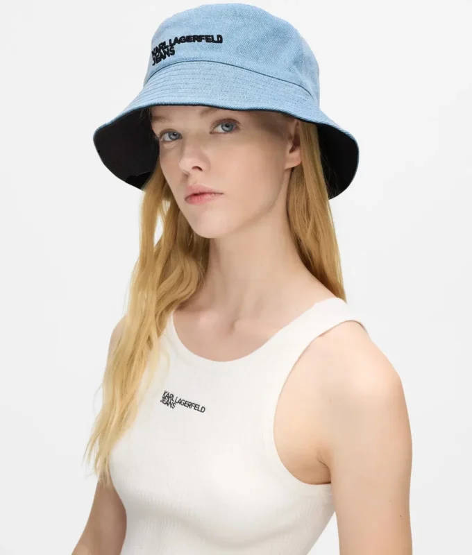Sombrero de pescador reversible de denim