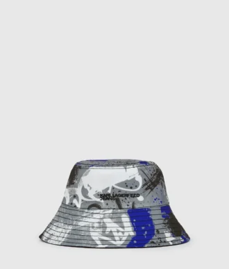 Sombrero tipo pescador reversible con estampado de grafitis