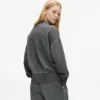 Sudadera bomber lavada con cremallera