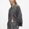 Sudadera bomber lavada con cremallera