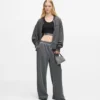 Sudadera bomber lavada con cremallera