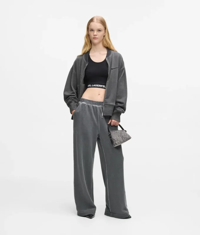 Sudadera bomber lavada con cremallera