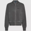 Sudadera bomber lavada con cremallera