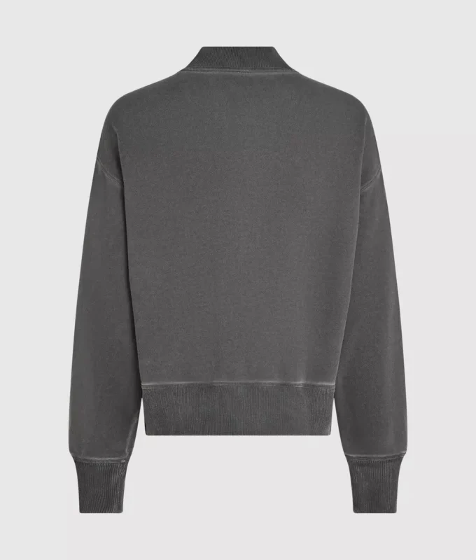 Sudadera bomber lavada con cremallera