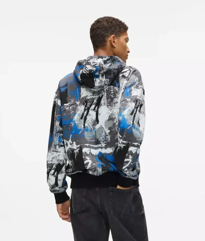Sudadera con capucha con efecto pintura integral