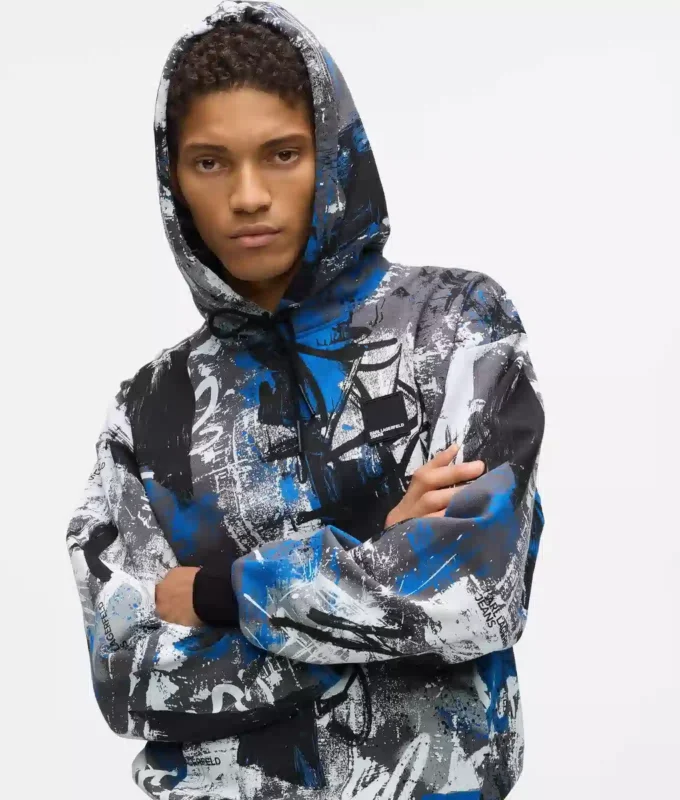 Sudadera con capucha con efecto pintura integral
