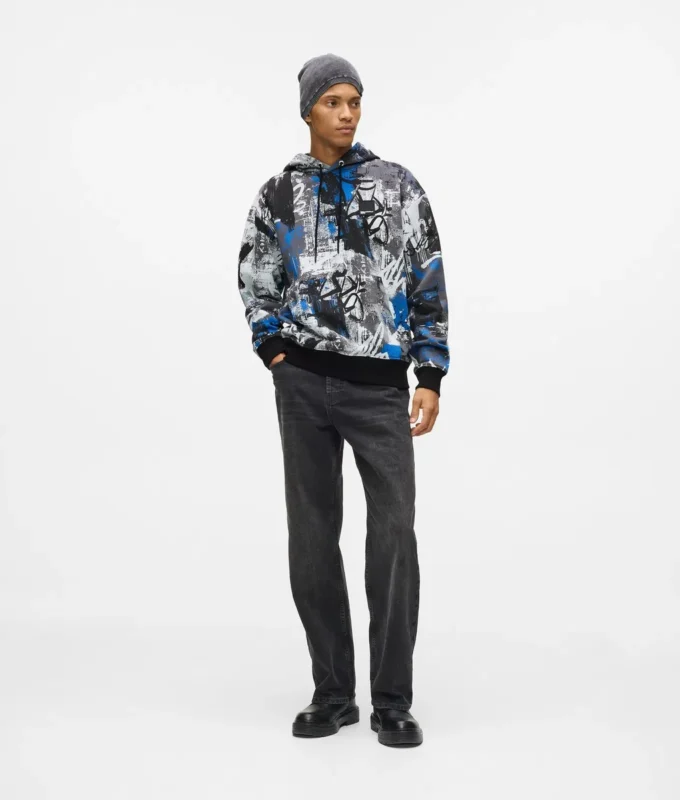 Sudadera con capucha con efecto pintura integral