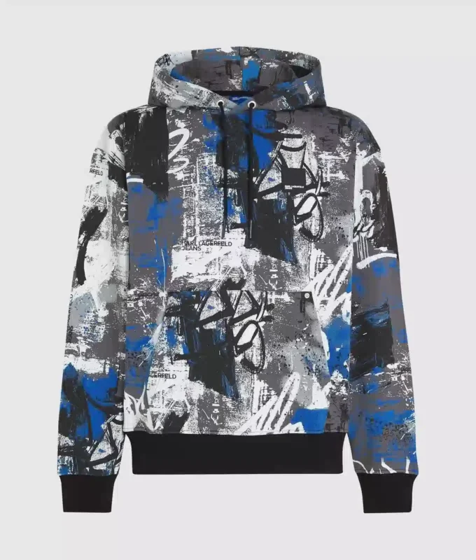 Sudadera con capucha con efecto pintura integral