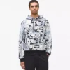 Sudadera con capucha holgada con monograma integral