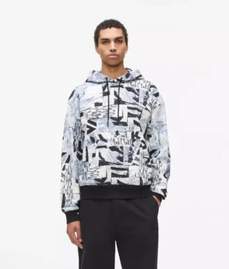 Sudadera con capucha holgada con monograma integral