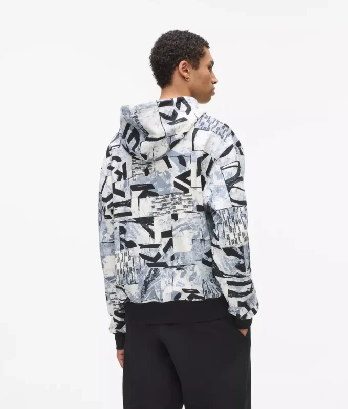 Sudadera con capucha holgada con monograma integral