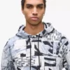 Sudadera con capucha holgada con monograma integral