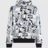 Sudadera con capucha holgada con monograma integral
