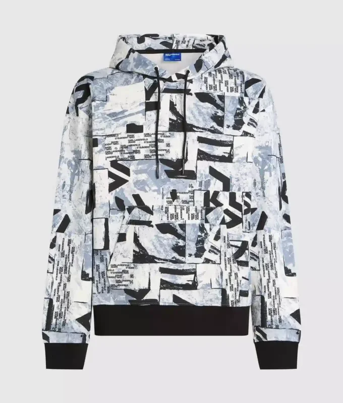 Sudadera con capucha holgada con monograma integral