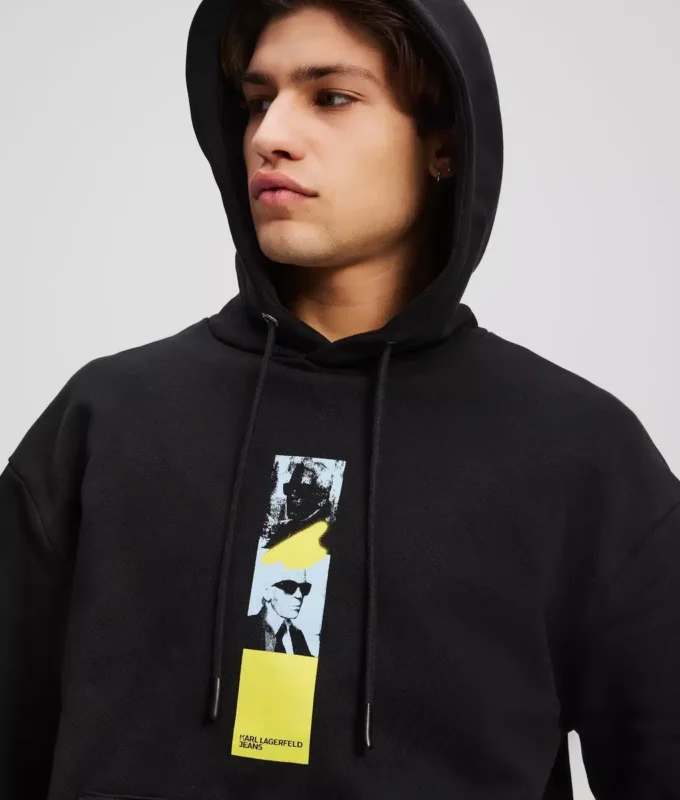 SUDADERA CON CAPUCHA KARL PRINT