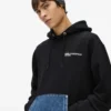 Sudadera con capucha y bolsillo de denim