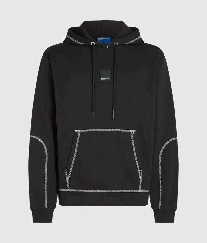 Sudadera con capucha y costuras en contraste