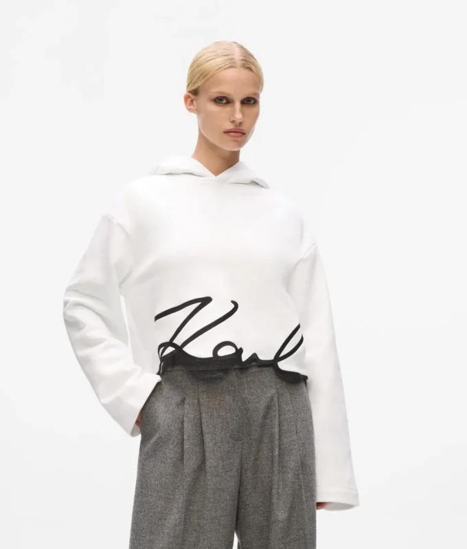 Sudadera con capucha y dobladillo Signature