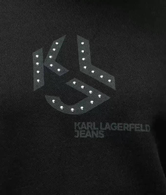 Sudadera con capucha y monograma con tachuelas
