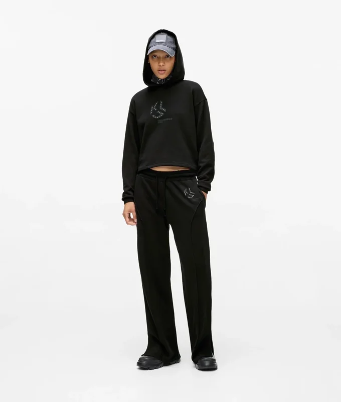 Sudadera con capucha y monograma con tachuelas