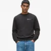Sudadera con cuello redondo y logotipo de terciopelo