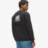 Sudadera con cuello redondo y logotipo de terciopelo