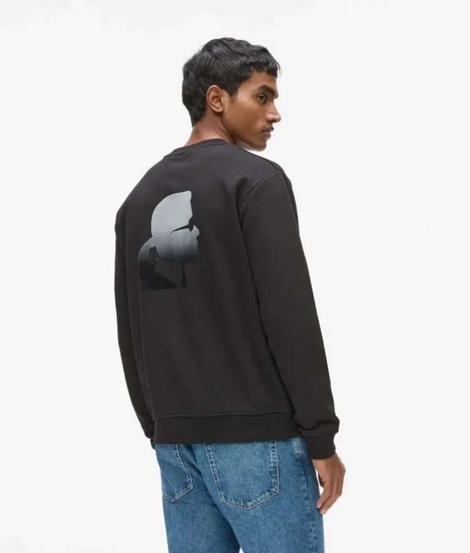 Sudadera con cuello redondo y logotipo de terciopelo