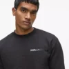 Sudadera con cuello redondo y logotipo de terciopelo