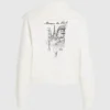 Sudadera con media cremallera y dibujo de París