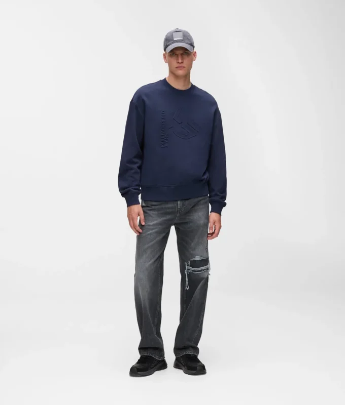 Sudadera con monograma en relieve