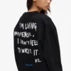 Sudadera relajada con cita de Karl