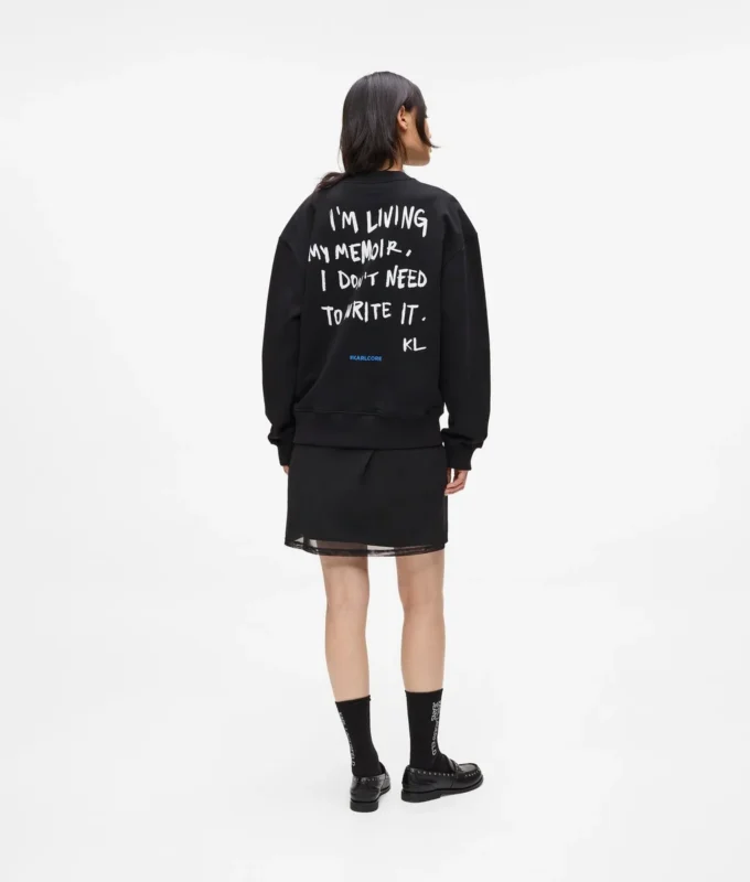 Sudadera relajada con cita de Karl