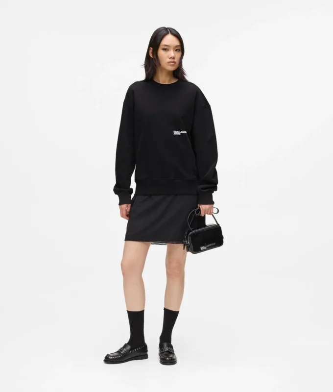 Sudadera relajada con cita de Karl