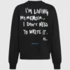 Sudadera relajada con cita de Karl