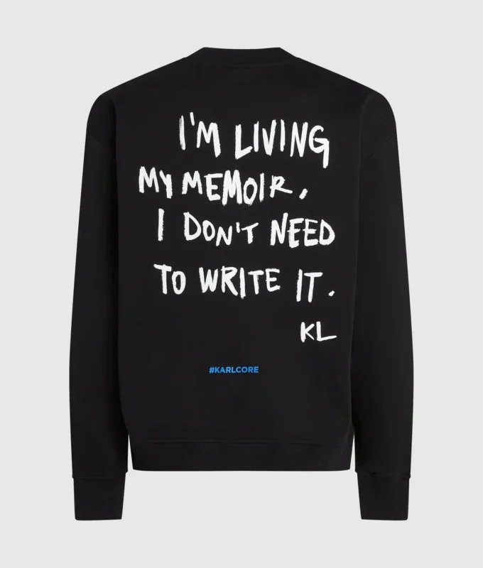 Sudadera relajada con cita de Karl
