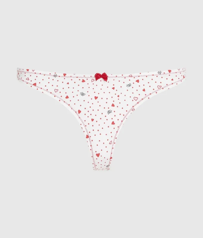 Tanga con estampado de corazones