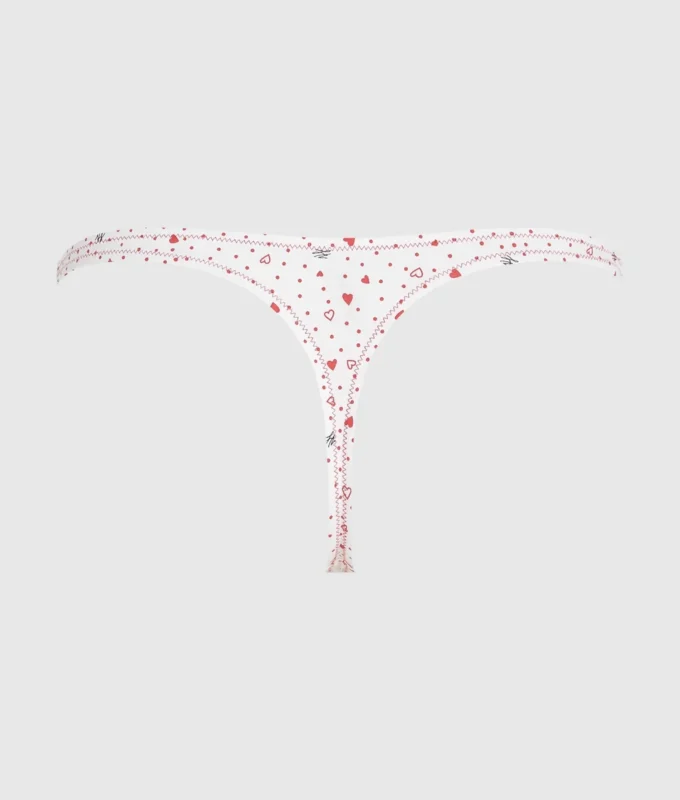 Tanga con estampado de corazones