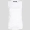 TOP CON CUELLO BARCO Y FRUNCIDOS