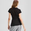 TOP CON CUELLO EN V Y MEZCLA DE TEJIDOS