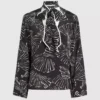 Top con estampado de abanicos
