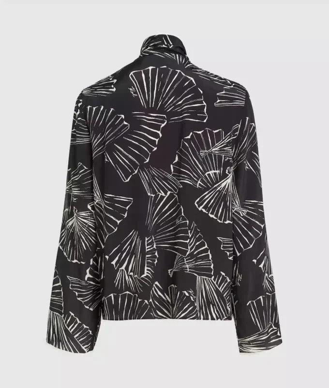 Top con estampado de abanicos