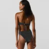 Top de bikini bandeau metalizado