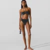 Top de bikini bandeau metalizado