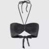 Top de bikini bandeau metalizado