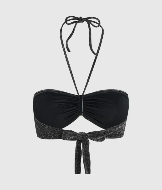 Top de bikini bandeau metalizado