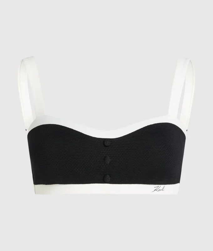 TOP DE BIKINI BANDEAU MONOCROMÁTICO