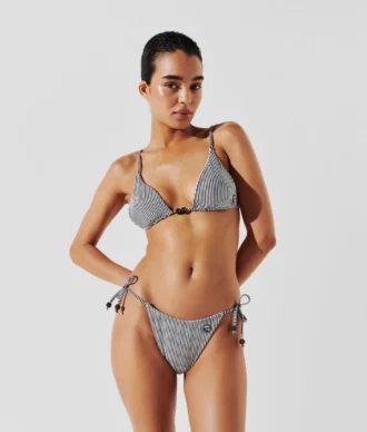 TOP DE BIKINI DE TRIÁNGULO A RAYAS IKON