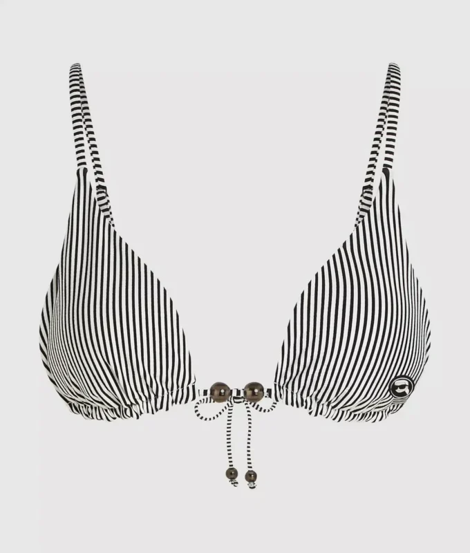 TOP DE BIKINI DE TRIÁNGULO A RAYAS IKON