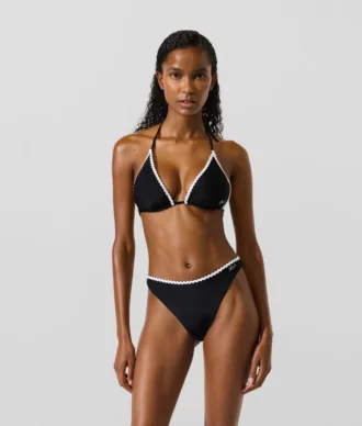Top de bikini triangular con festones