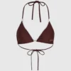 Top de bikini triangular con festones